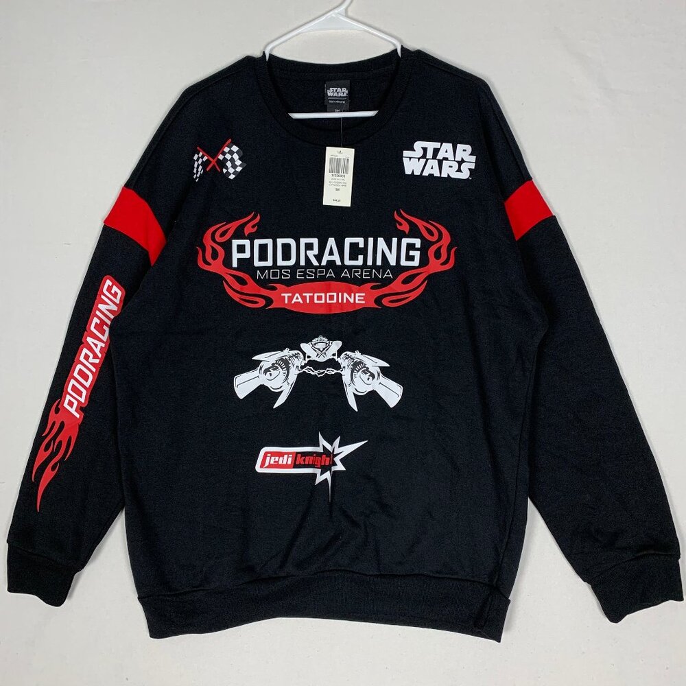 Hot Topic Our Universe Men's Star Wars Podracing Pod Racing Sweatshirt Small NWT